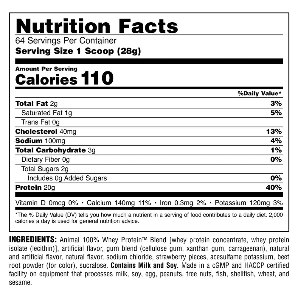 Animal - 100% Whey Protein 4LB