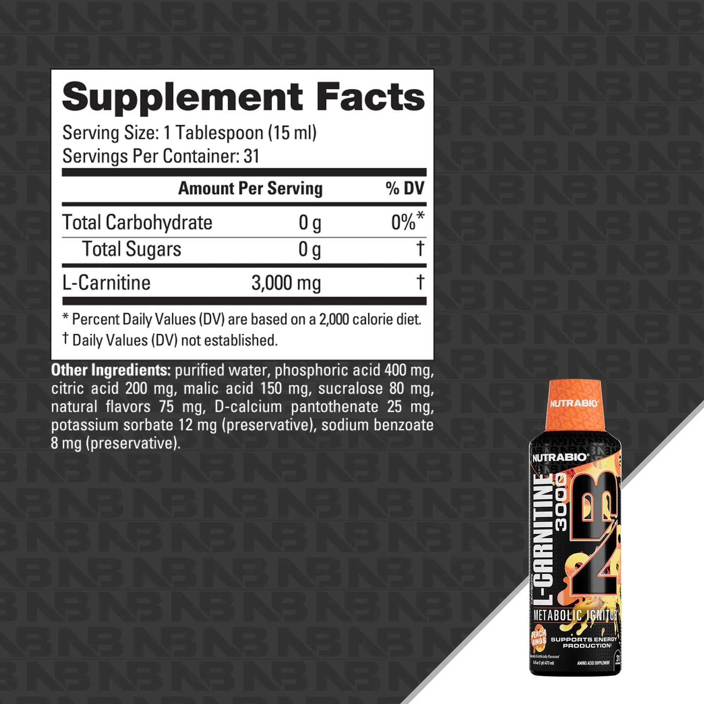 NutraBio - L-Carnitine Liquid Shots
