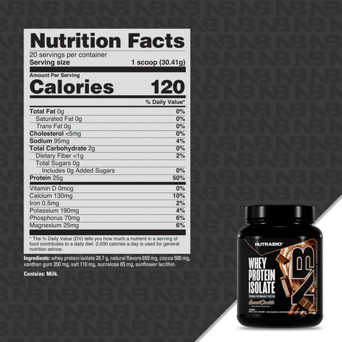 NutraBio - Whey Isolate 20serv