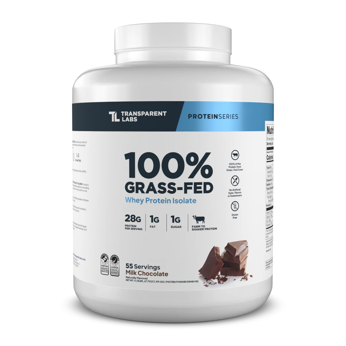 Transparent Labs - 100% Grass Fed Whey Protein Isolate 4LB