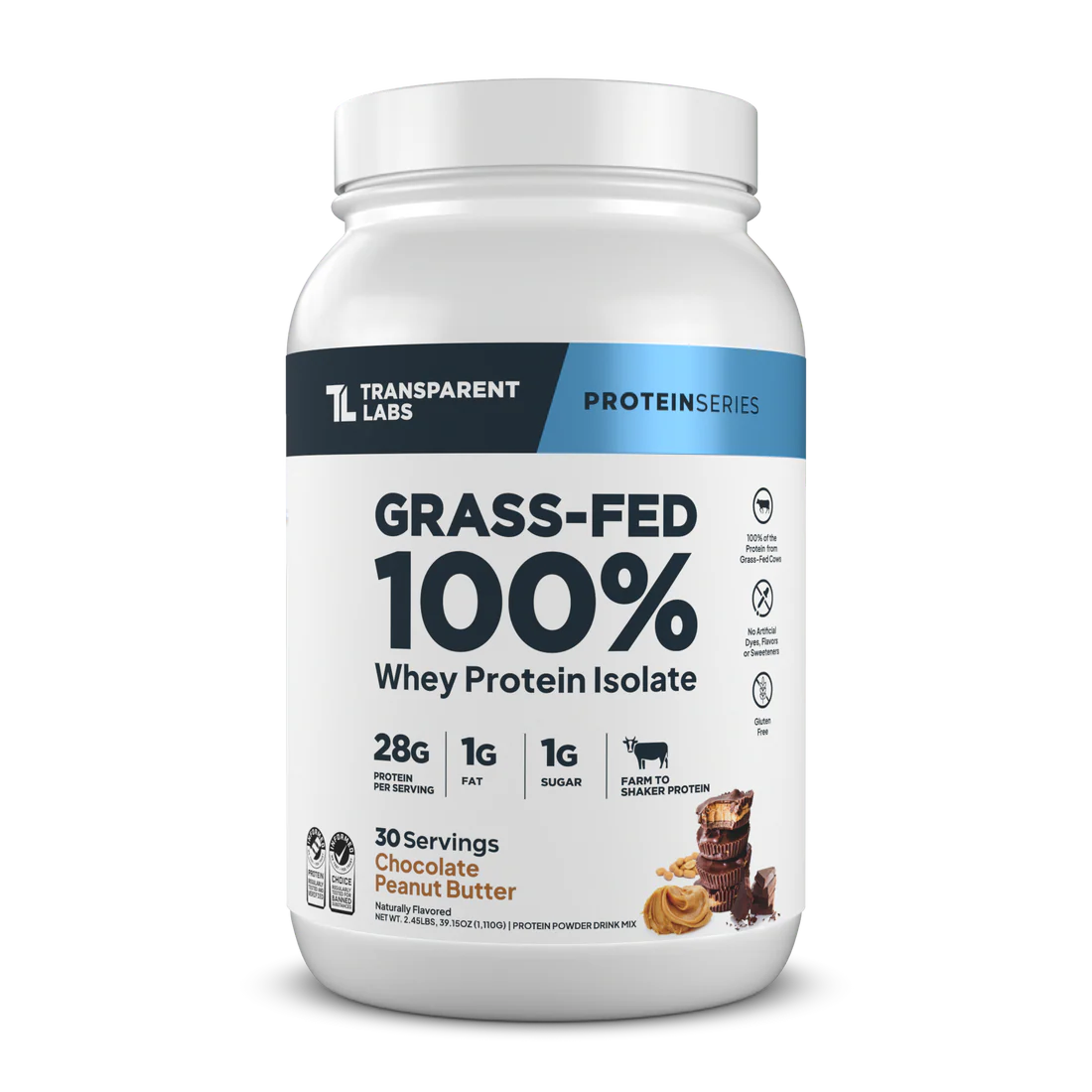 Transparent Labs - 100% Grass Fed Whey Protein Isolate 2LB