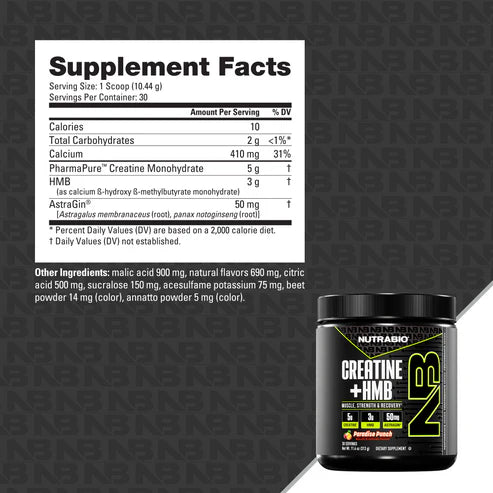 NutraBio - Creatine + HMB