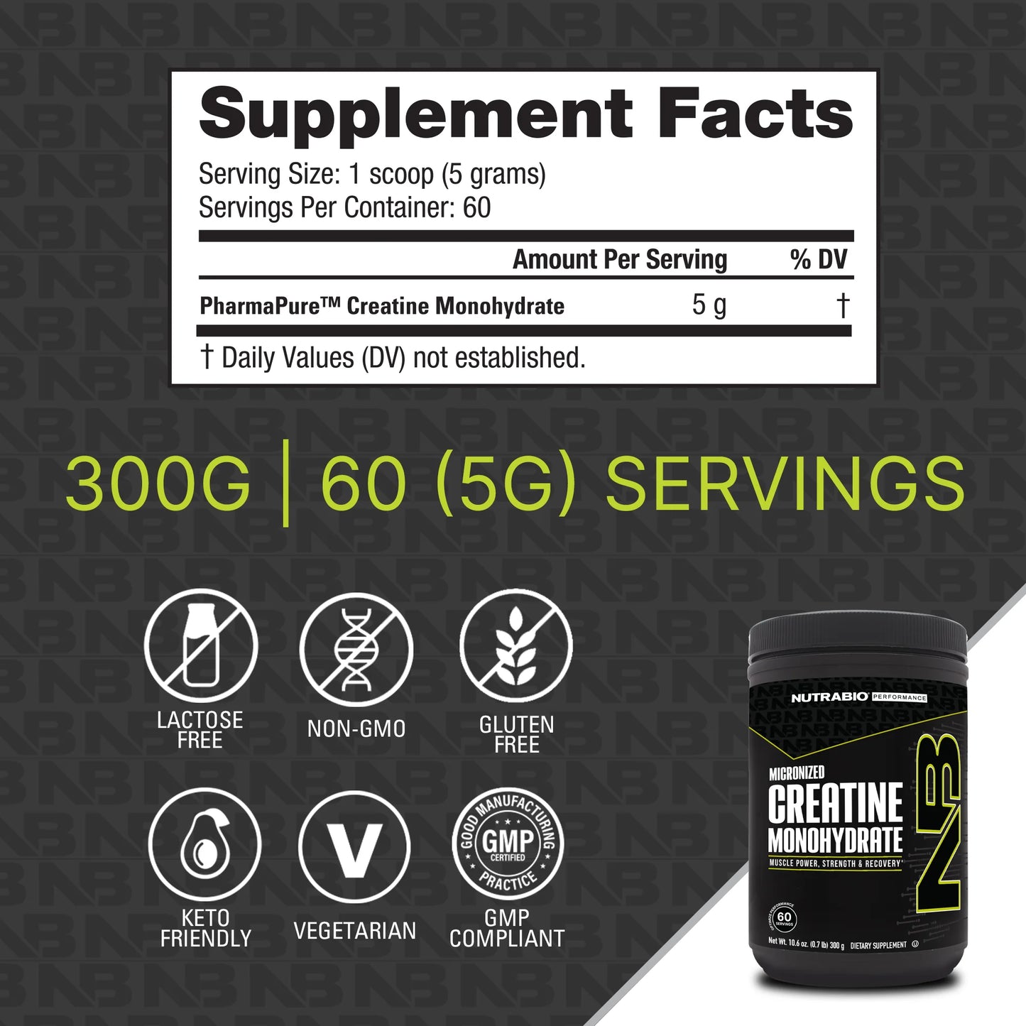 NutraBio - Creatine Monohydrate