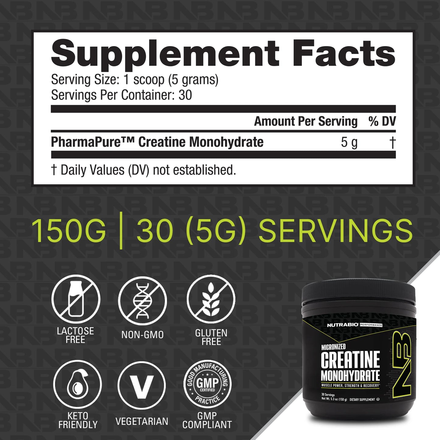 NutraBio - Creatine Monohydrate