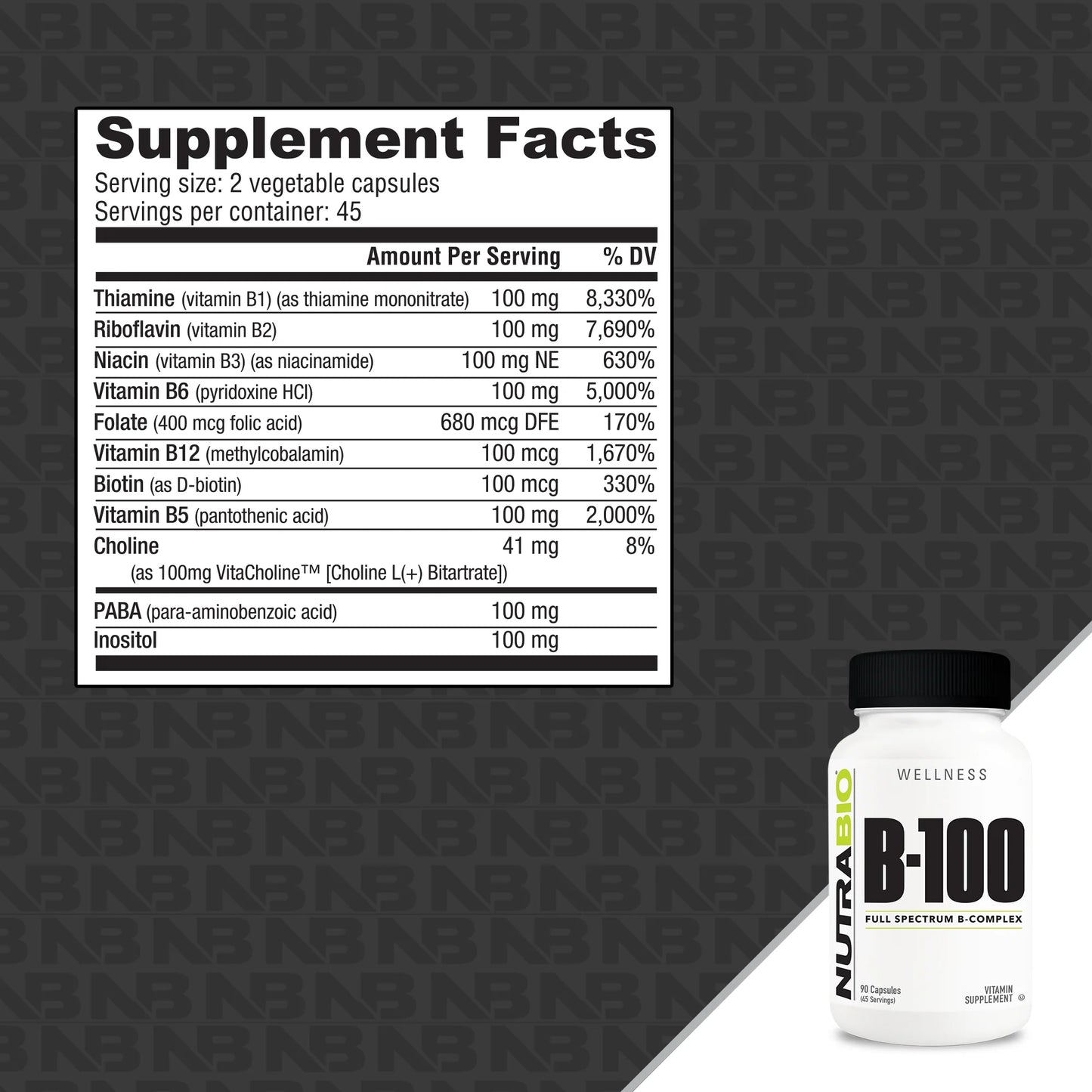 NutraBio - Vitamin B-100