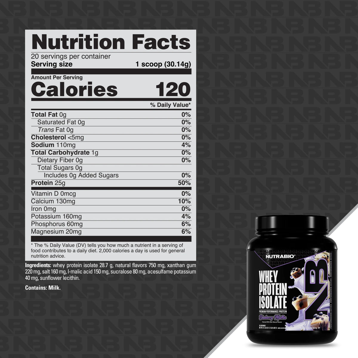 NutraBio - Whey Isolate 20serv