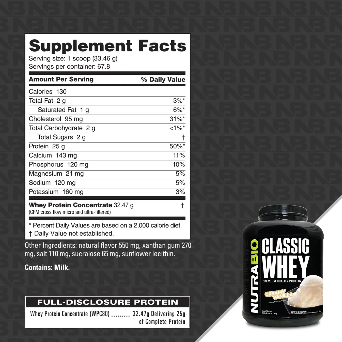 NutraBio - Classic Whey 5LB
