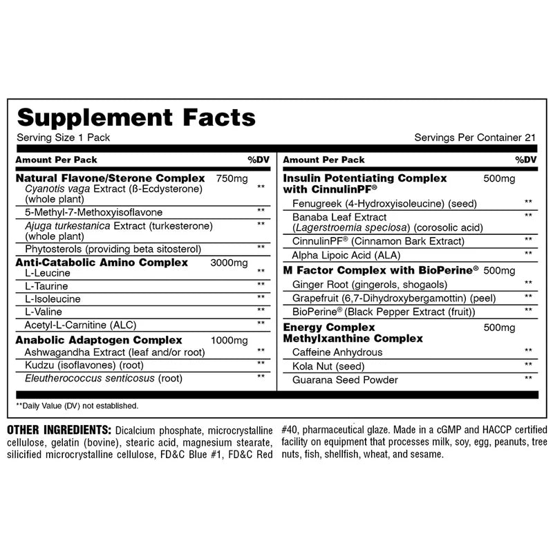Animal - M-Stak Non-Hormonal Accelerator Pill Packs