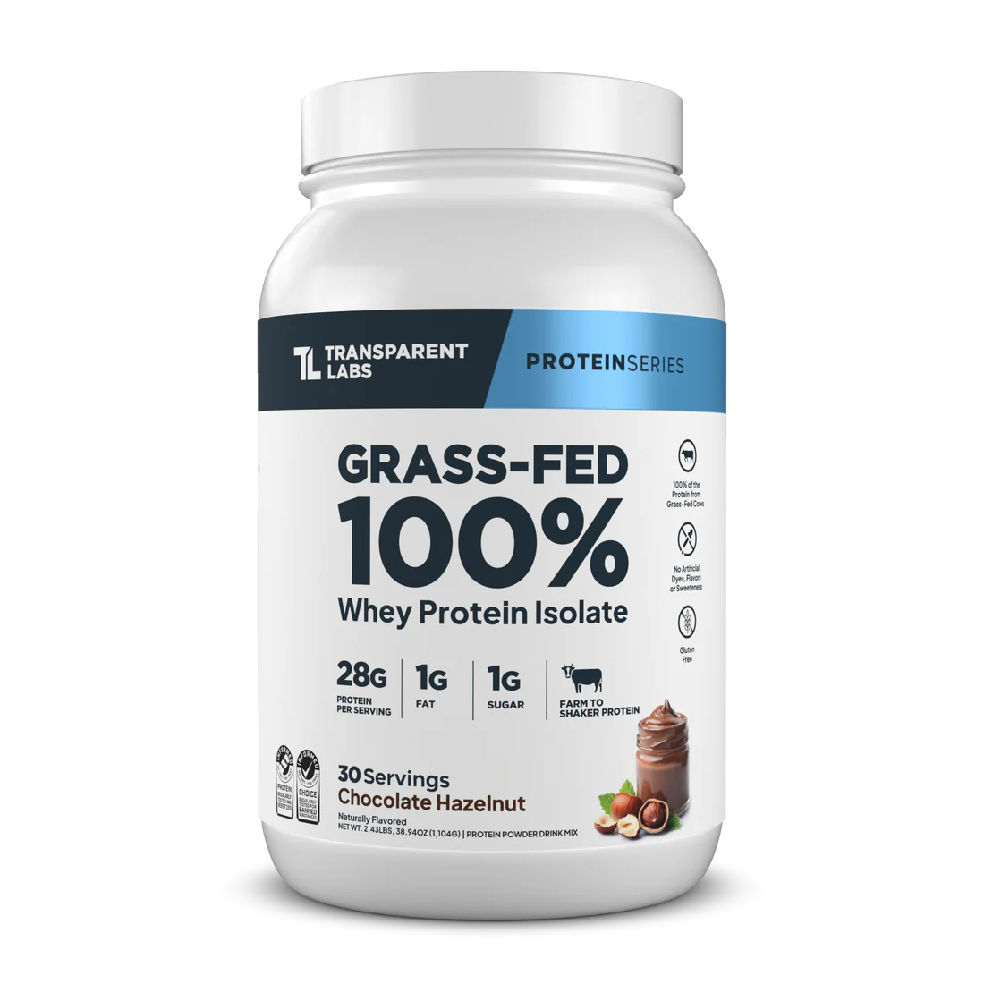 Transparent Labs - 100% Grass Fed Whey Protein Isolate 2LB