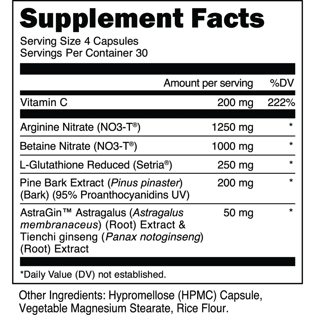 Transparent Labs - Nitric Oxide