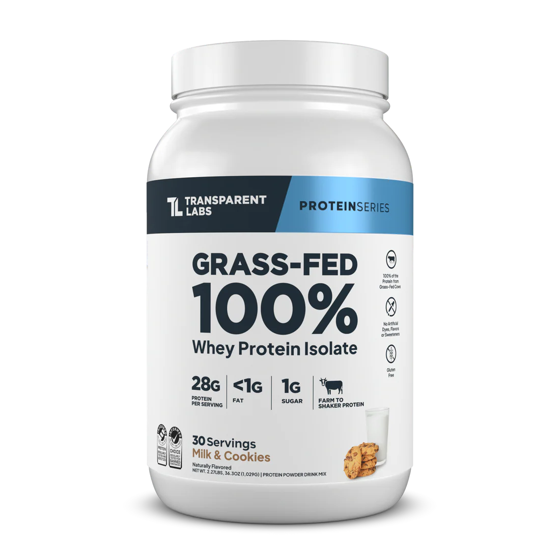 Transparent Labs - 100% Grass Fed Whey Protein Isolate 2LB