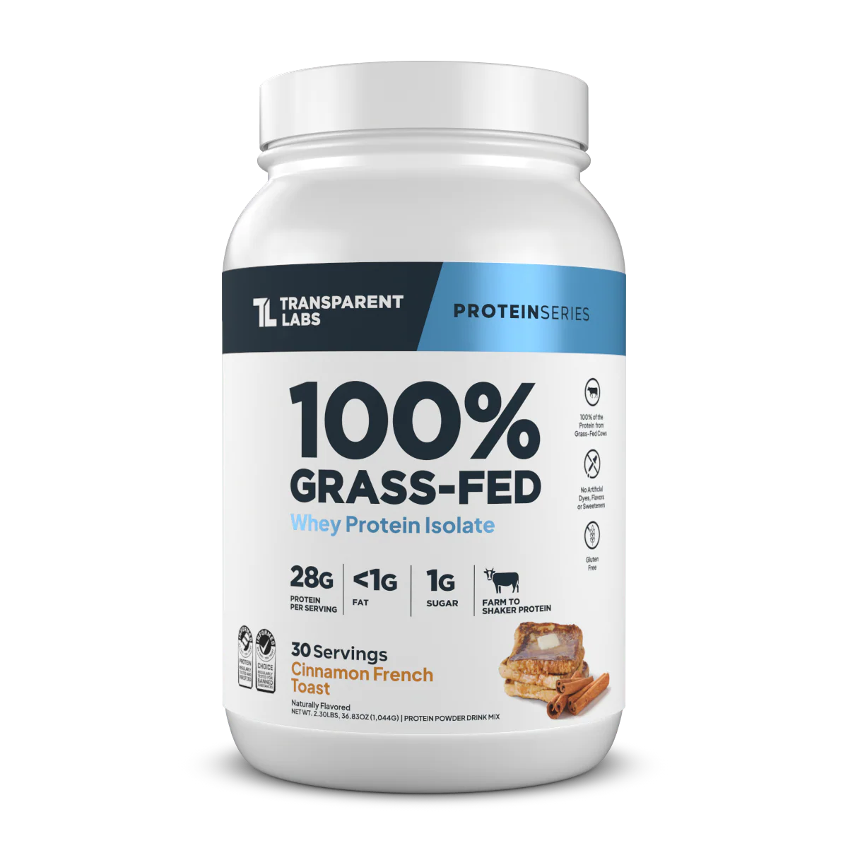 Transparent Labs - 100% Grass Fed Whey Protein Isolate 2LB