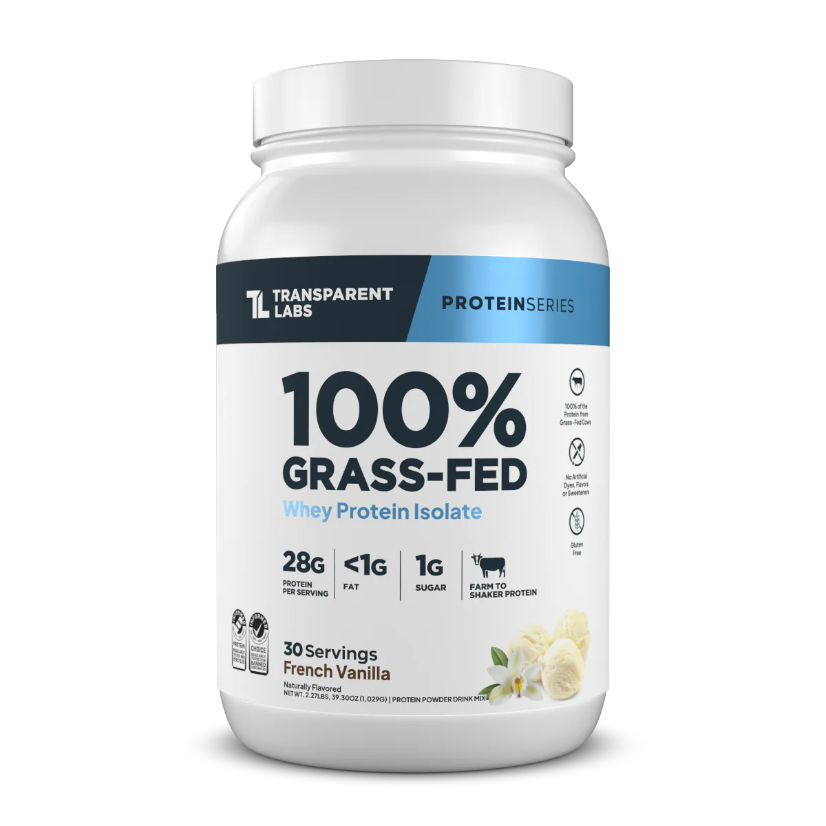 Transparent Labs - 100% Grass Fed Whey Protein Isolate 2LB