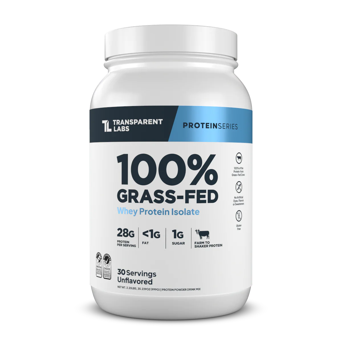 Transparent Labs - 100% Grass Fed Whey Protein Isolate 2LB