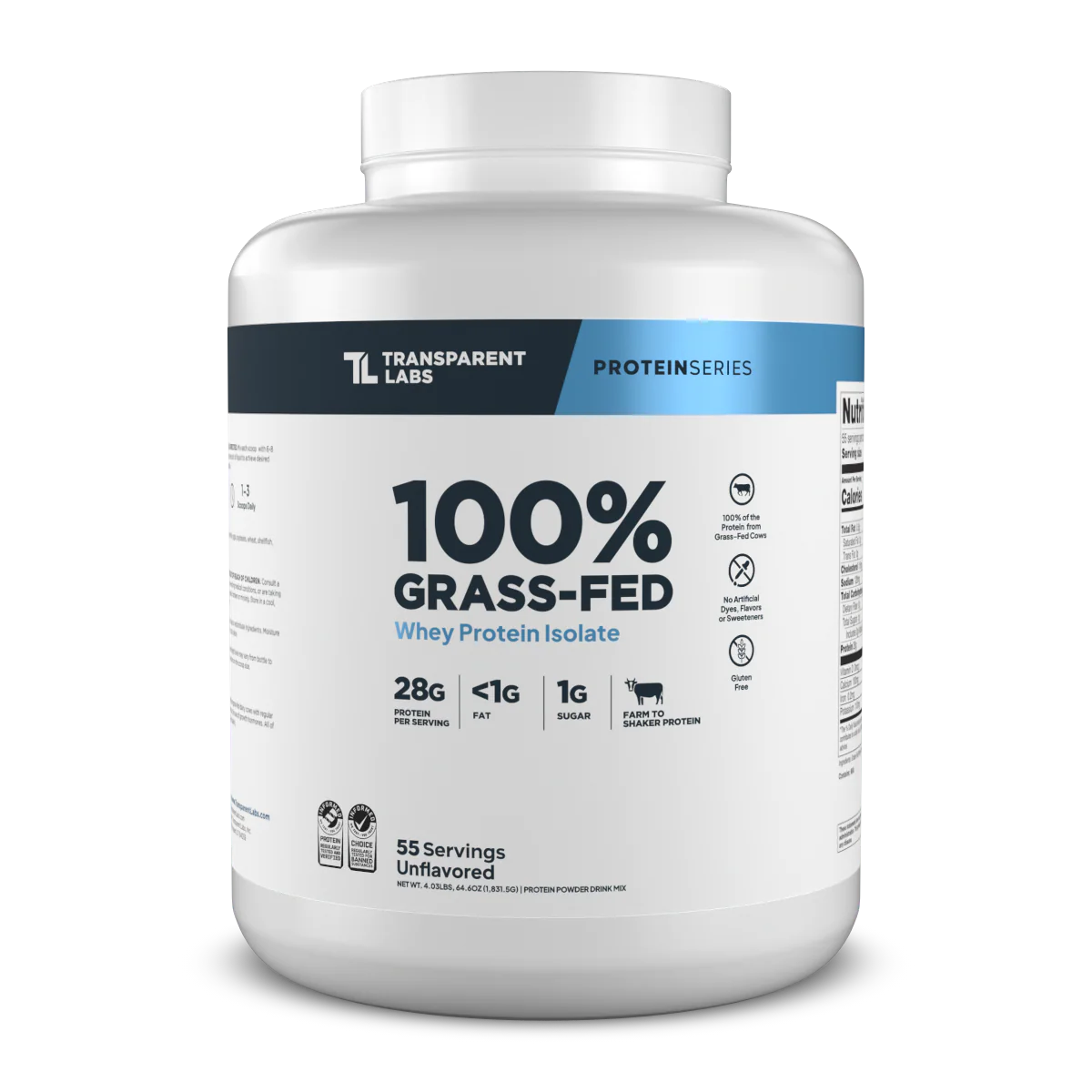 Transparent Labs - 100% Grass Fed Whey Protein Isolate 4LB